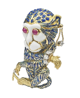 David Webb Gypsy Monkey Brooch